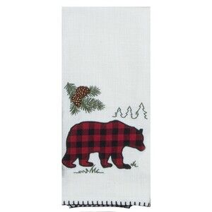 Woodland Bear Applique Kitchen Towel